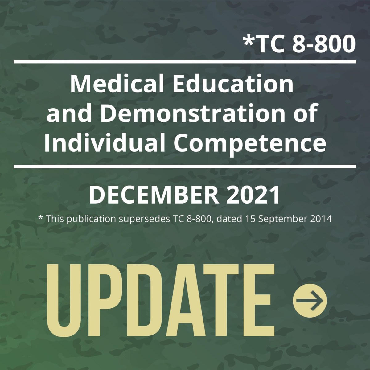 TC 8-800 MEDIC 2021 Update – Next Generation Combat Medic